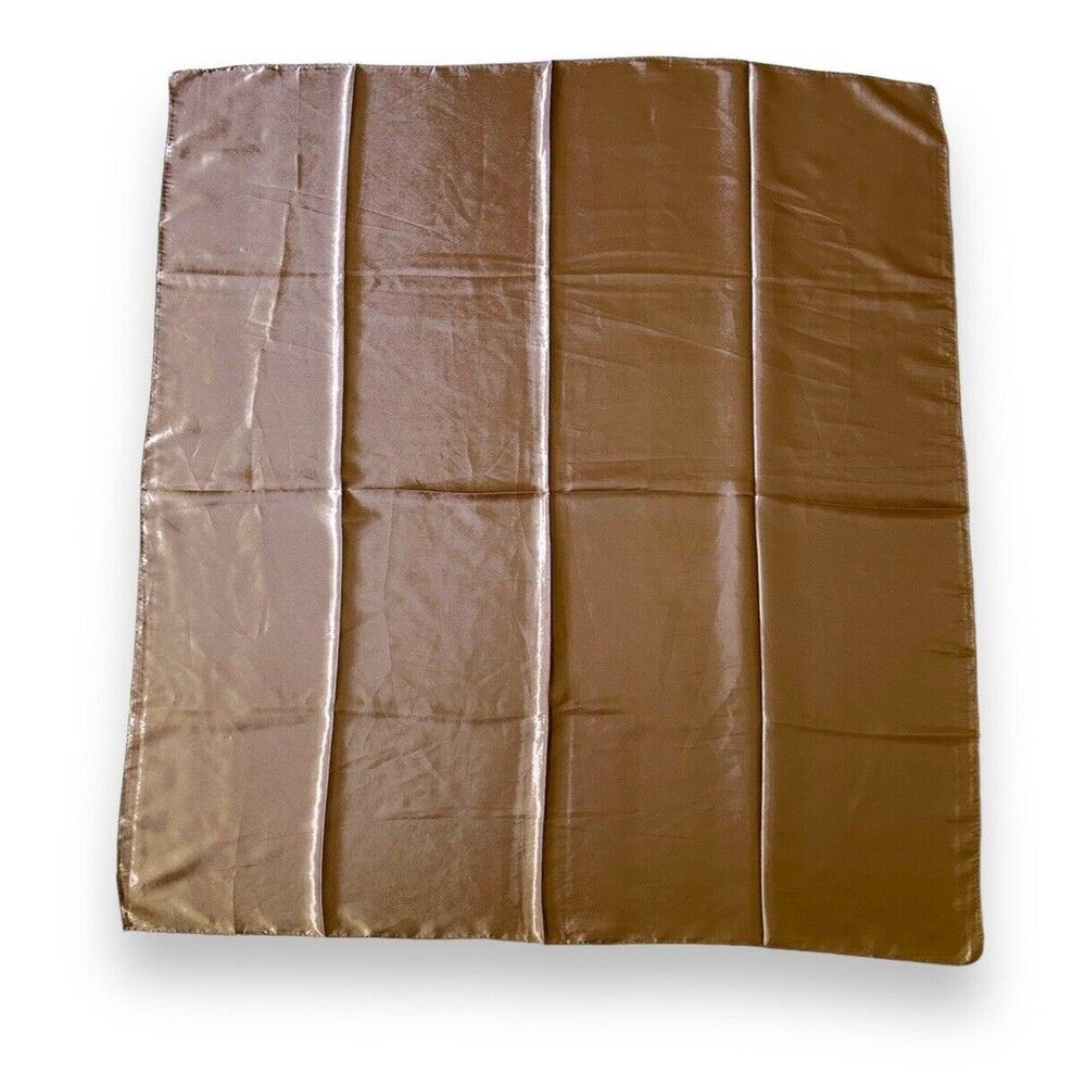 Plain Brown Unisex Vintage Headscarf Tied 35” X 35” Scarve